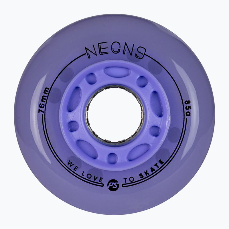 Kółka do rolek Powerslide Neons LED 76 mm/85A 4 szt. lilac