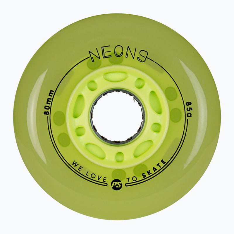 Kółka do rolek Powerslide Neons LED 80 mm/85A 4 szt. green