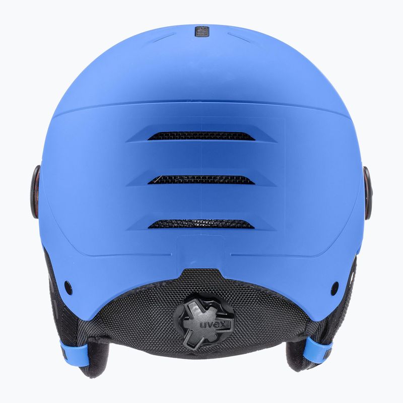Kask narciarski dziecięcy UVEX Rocket Visor Jr blue matt/mirror blue/smoke 11