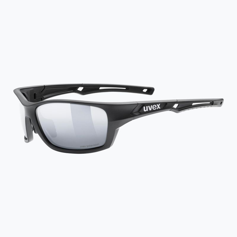 Okulary przeciwsłoneczne UVEX Sportstyle 232 P black matt/polavision mirror silver 5