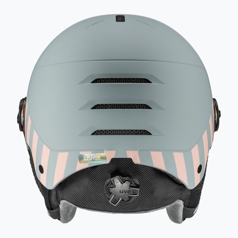 Kask narciarski dziecięcy UVEX Rocket Visor Jr rhino/blush matt/mirror silver/lasergold lite 12