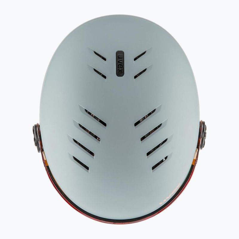 Kask narciarski dziecięcy UVEX Rocket Visor Jr rhino/blush matt/mirror silver/lasergold lite 14