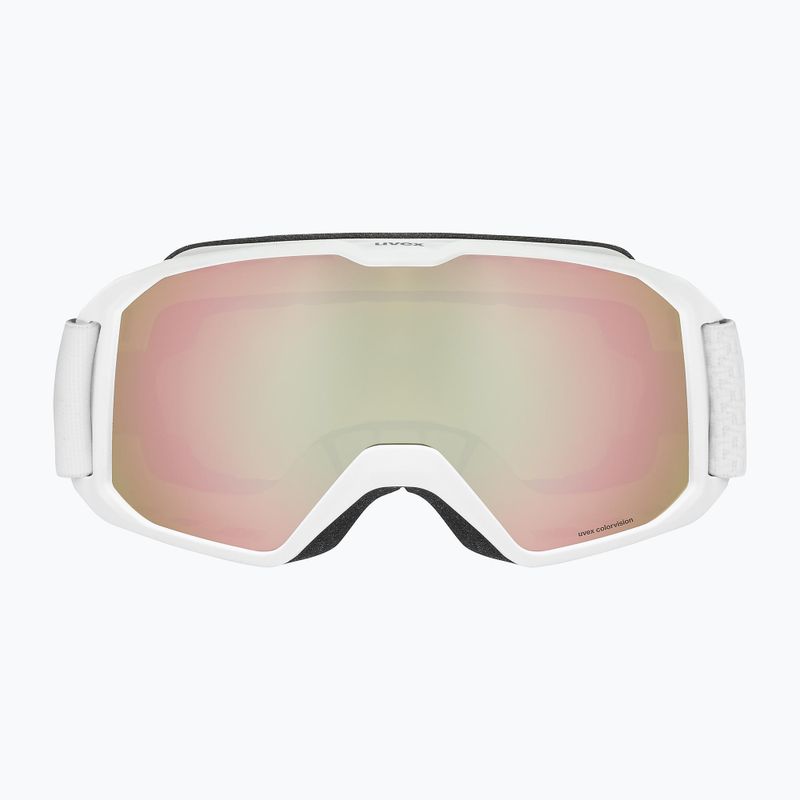 Gogle narciarskie UVEX Xcitd CV white matt/mirror rose/colorvision green 2