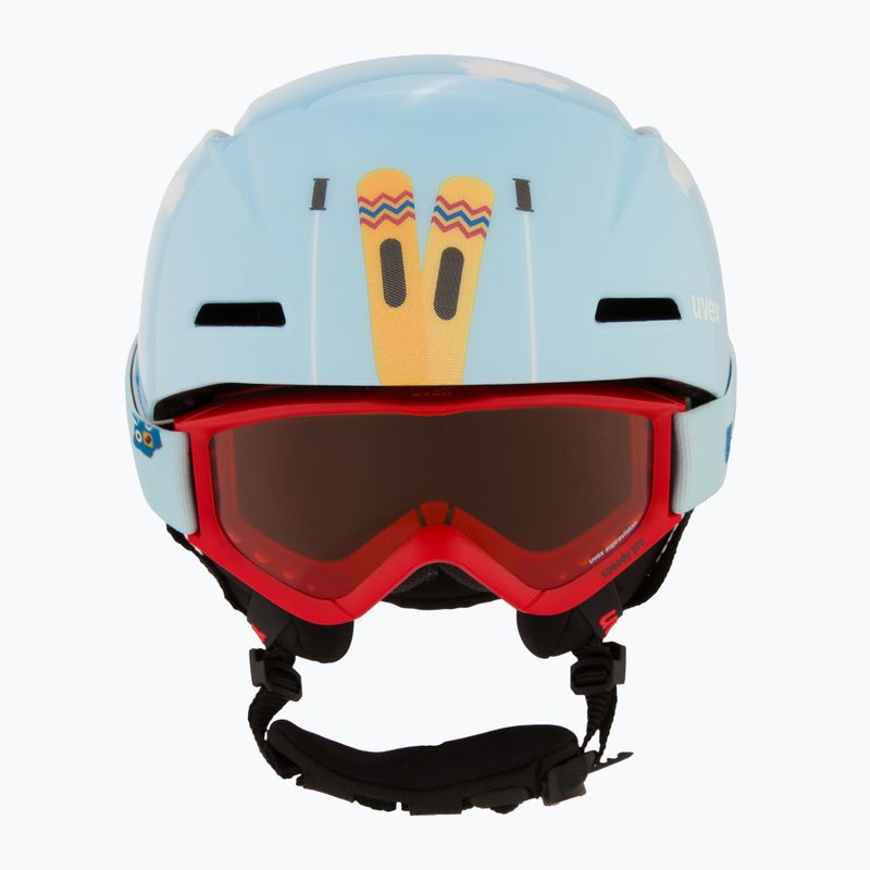 Kask narciarski dziecięcy UVEX Viti Set + gogle Speedy Pro light blue birdy/lasergold lite 2
