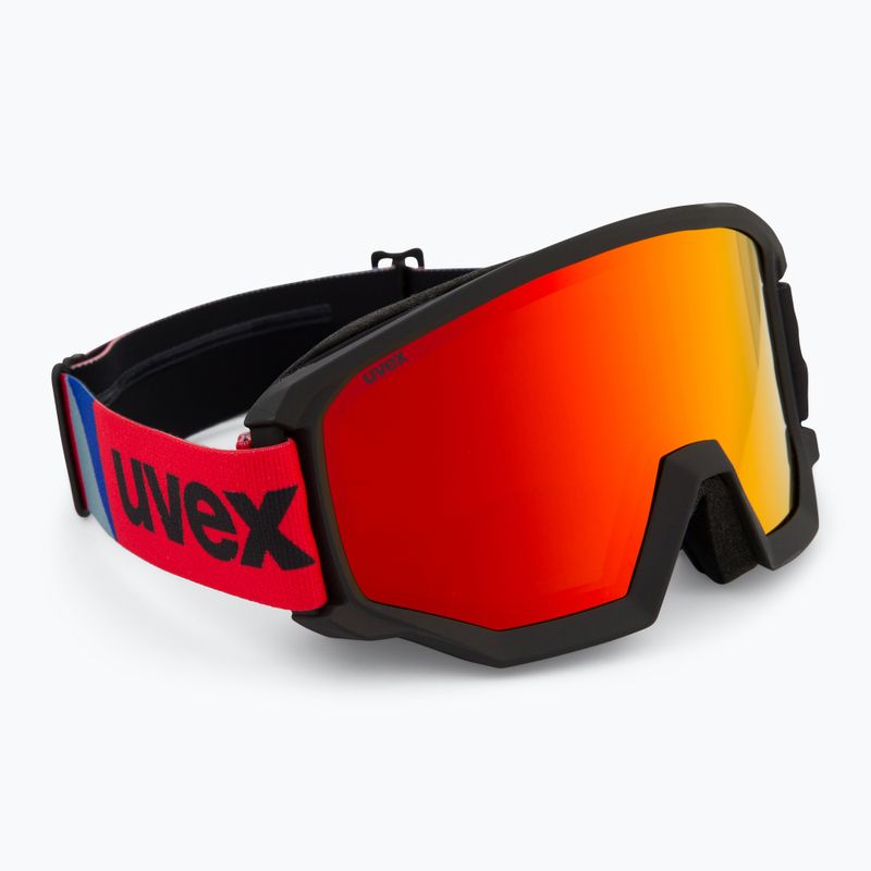 Gogle narciarskie UVEX Athletic FM black matt/mirror red orange clear