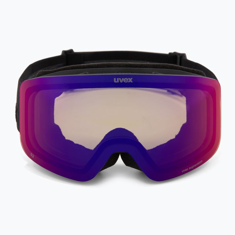 Gogle narciarskie dziecięce UVEX Pwdr FM black matt/mirror ruby/green/clear 2