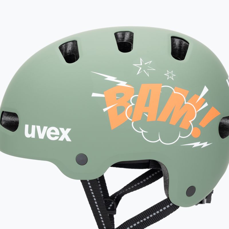 Kask dziecięcy UVEX Kid 4 Style bam moss green/papaya matt 7