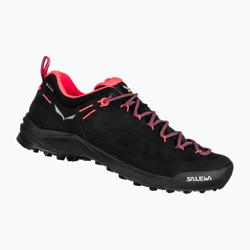 Buty podejściowe damskie Salewa Wildfire Leather GTX black/fluo coral 8