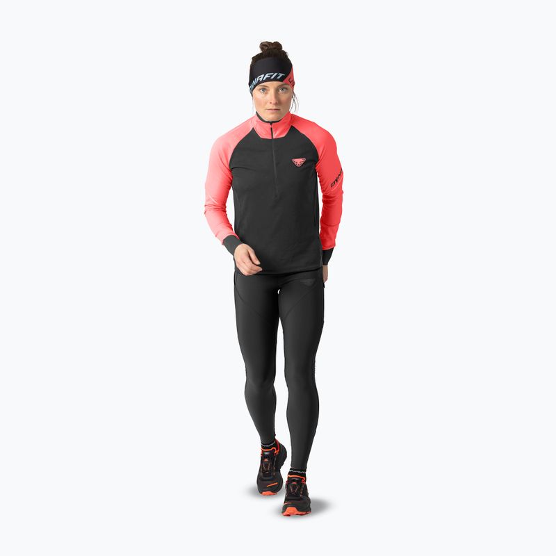 Bluza do biegania damska DYNAFIT Alpine 1/2 Zip Tee ultra coral/0910 2