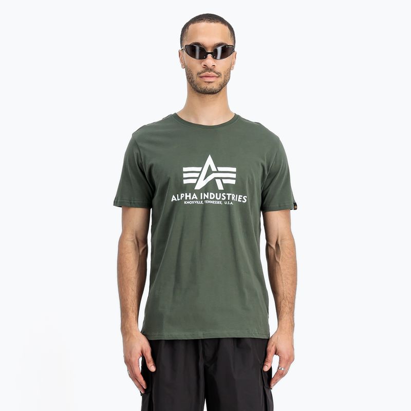 Koszulka męska Alpha Industries Basic dark olive