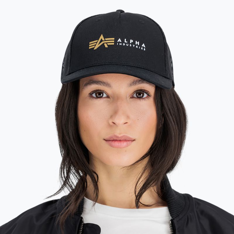 Czapka z daszkiem męska Alpha Industries Label Trucker black 7