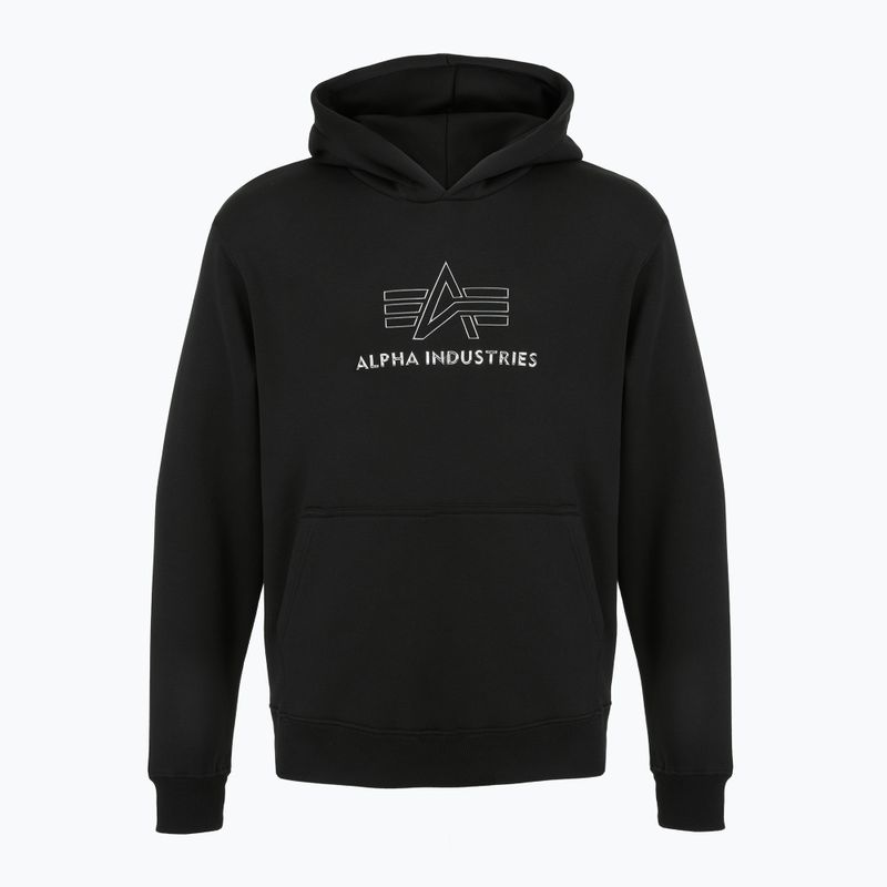 Bluza męska Alpha Industries Basic Hoodie TPU black/chrome 6