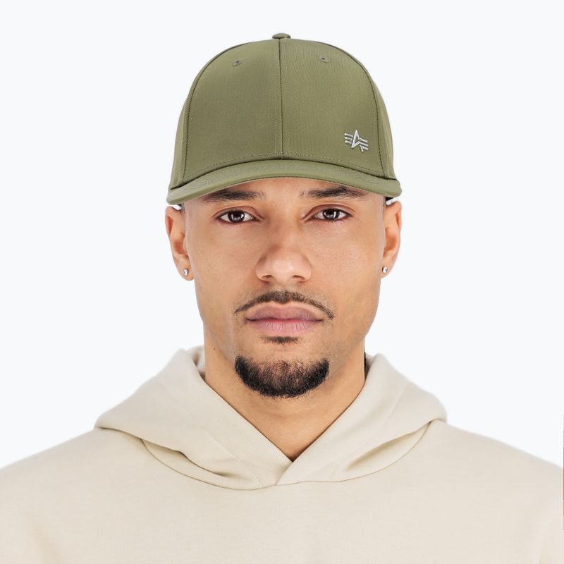 Czapka z daszkiem męska Alpha Industries Metal Label dark olive 7