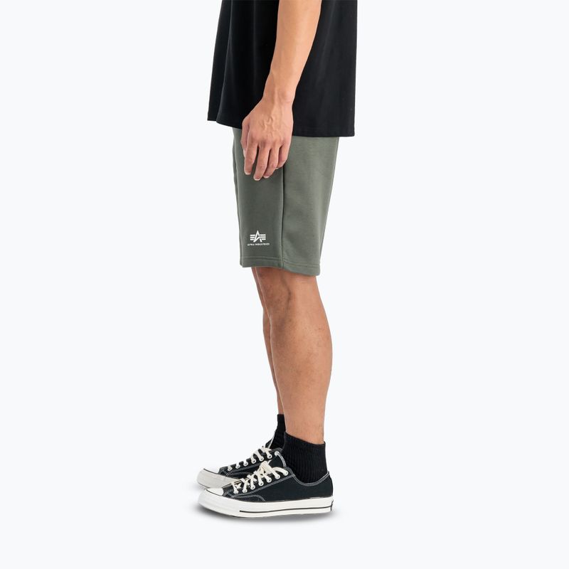 Spodenki męskie Alpha Industries Basic Small Logo II dark olive 5