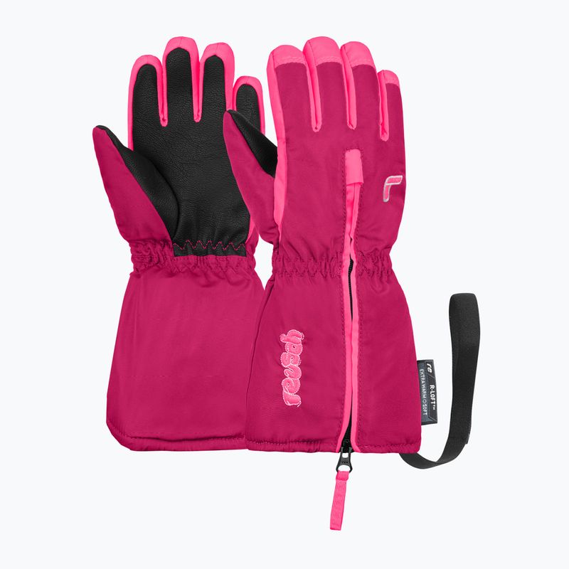 Rękawice narciarskie dziecięce Reusch Tom fuchs purp/knockout pink