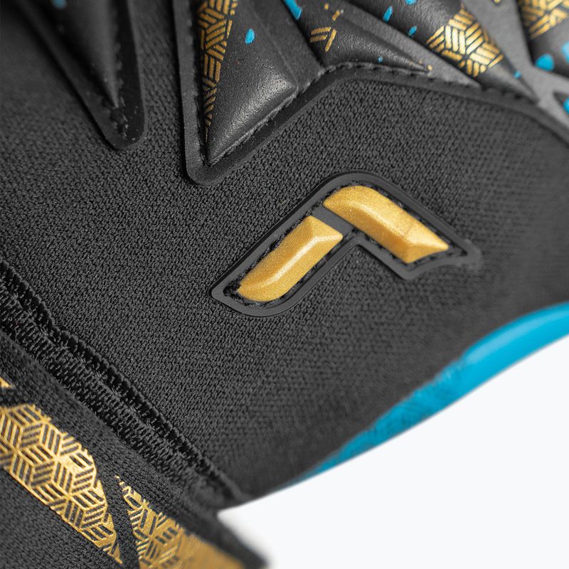 Rękawice bramkarskie Reusch Attrakt Aqua Finger Support black/gold/aqua 6