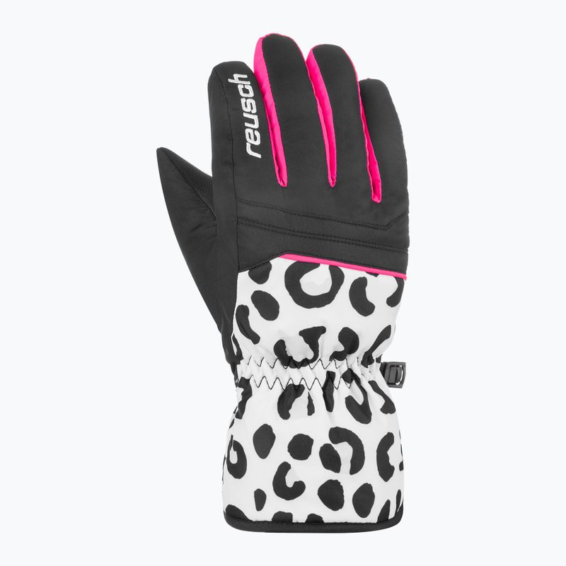 Rękawice narciarskie dziecięce Reusch Alan Junior white/grey leopard 3