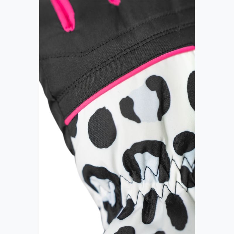 Rękawice narciarskie dziecięce Reusch Alan Junior white/grey leopard 6