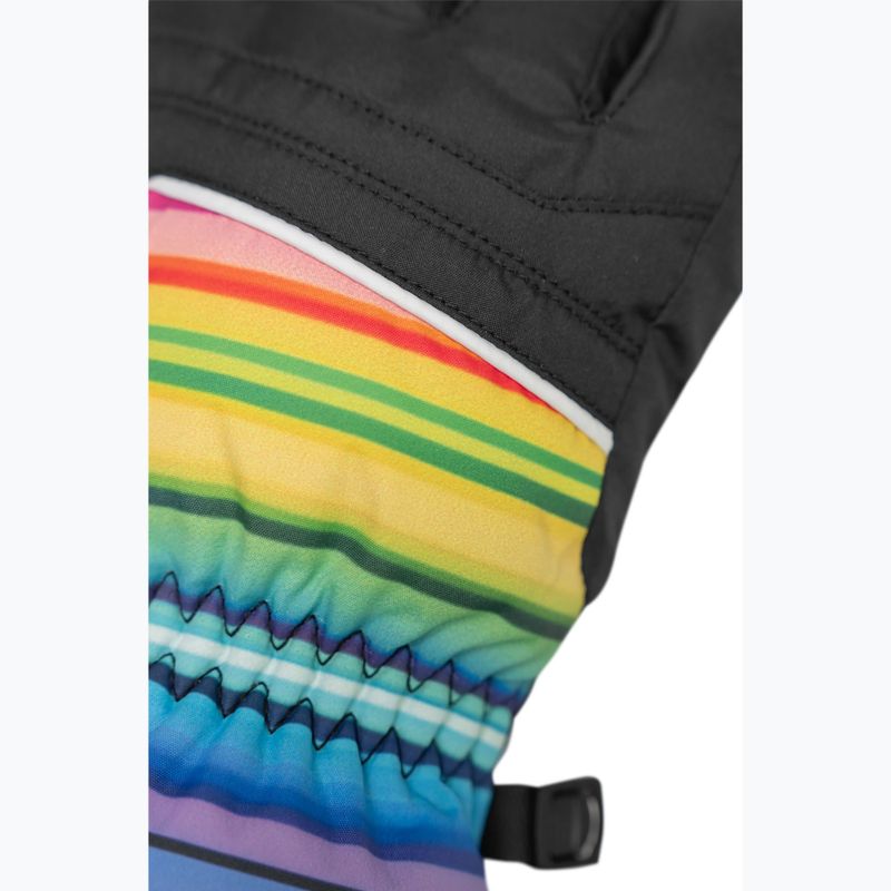 Rękawice narciarskie dziecięce Reusch Alan Junior black/multicolour lines 6