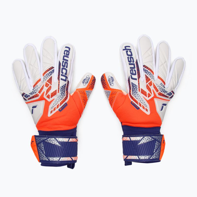 Rękawice bramkarskie Reusch Attrakt Silver shocking orange/energize blue 2