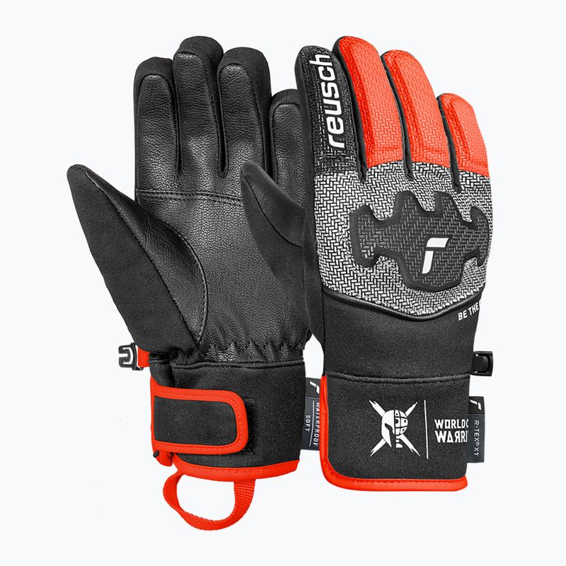 Rękawice narciarskie dziecięce Reusch Worldcup Warrior Prime R-Tex XT black/silver/fluo red 2