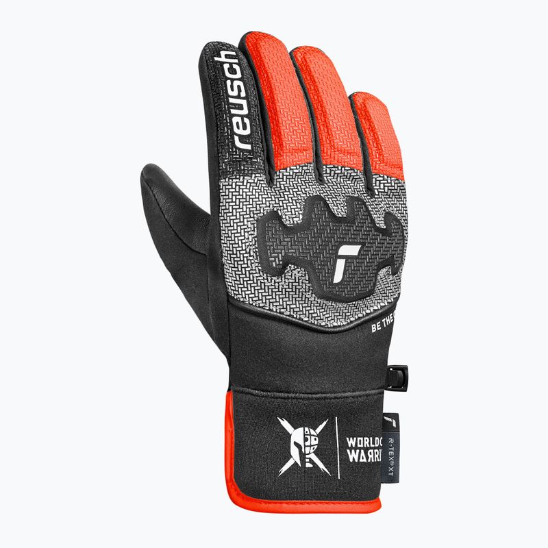 Rękawice narciarskie dziecięce Reusch Worldcup Warrior Prime R-Tex XT black/silver/fluo red 3