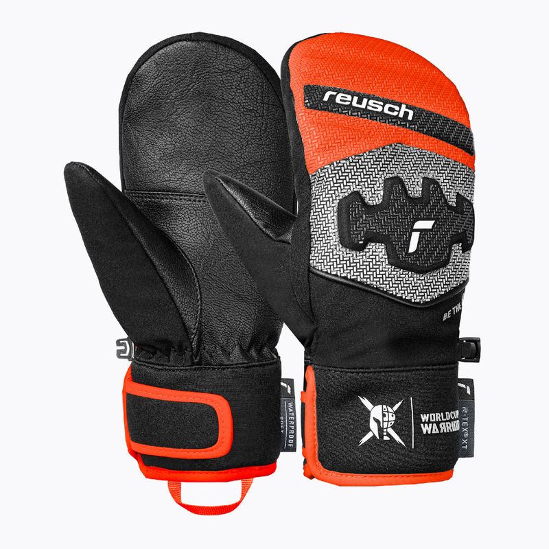 Rękawice narciarskie dziecięce Reusch Worldcup Warrior Prime R-Tex XT Mitten black/silver/fluo red 2