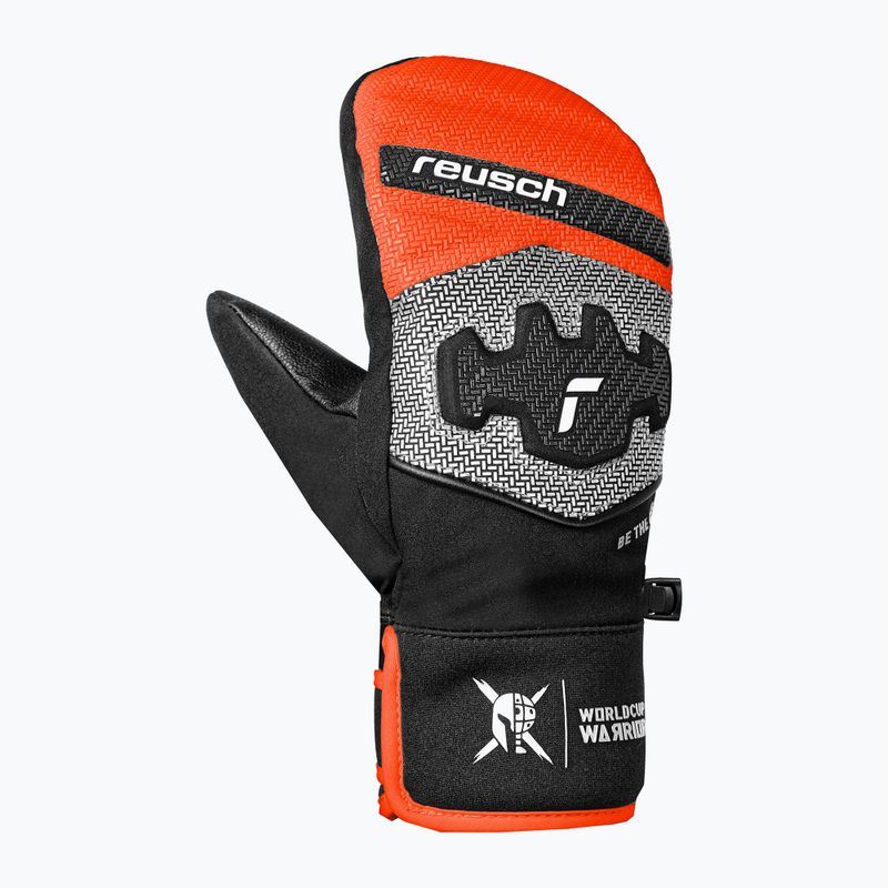Rękawice narciarskie dziecięce Reusch Worldcup Warrior Prime R-Tex XT Mitten black/silver/fluo red 3