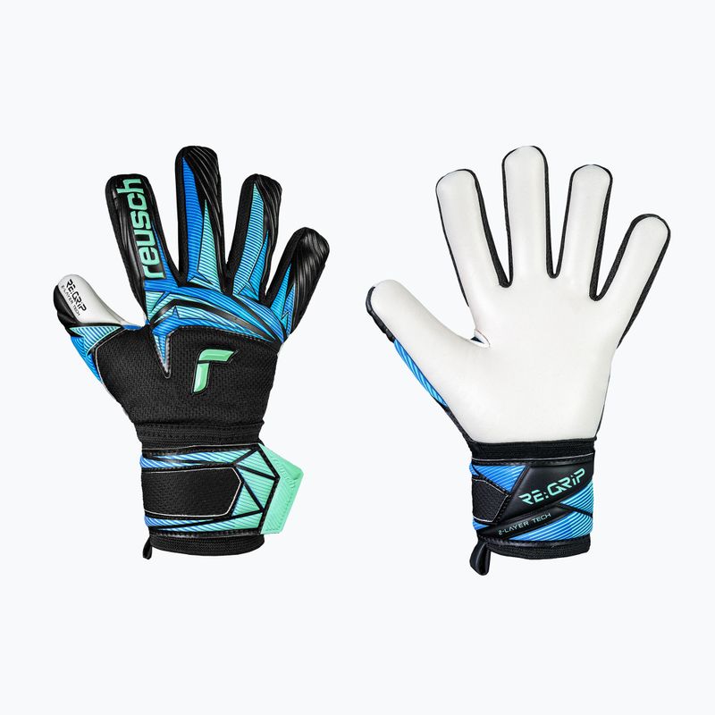 Rękawice bramkarskie dziecięce Reusch Attrakt RE:GRIP NC Junior black/ocean light