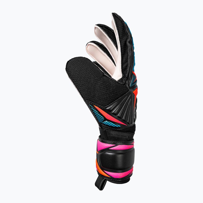 Rękawice bramkarskie Reusch Attrakt Solid black/aqua blue/shocking orange 4
