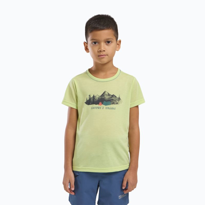 Koszulka dziecięca Jack Wolfskin Hiking Graphic T print cool matcha 3