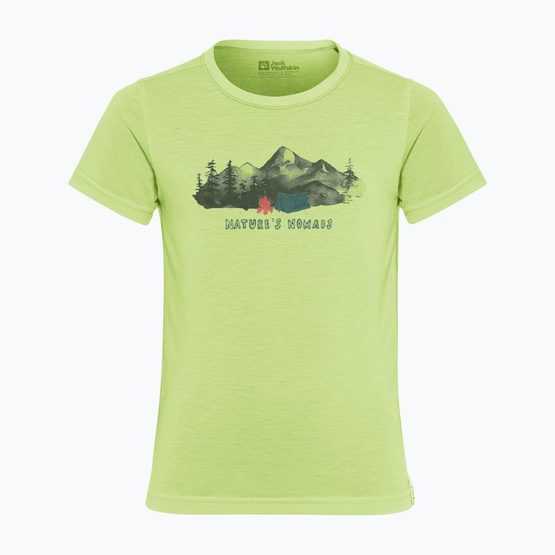 Koszulka dziecięca Jack Wolfskin Hiking Graphic T print cool matcha 5