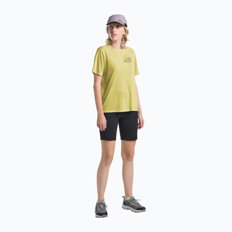 Koszulka damska Jack Wolfskin Vonnan Graphic ridge leaf lemon ice 2