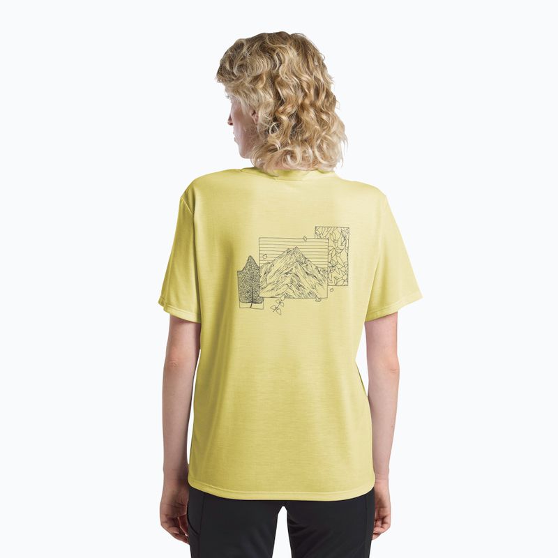 Koszulka damska Jack Wolfskin Vonnan Graphic ridge leaf lemon ice 3