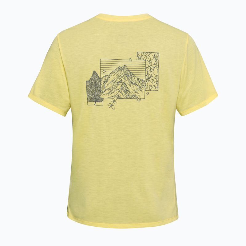 Koszulka damska Jack Wolfskin Vonnan Graphic ridge leaf lemon ice 6