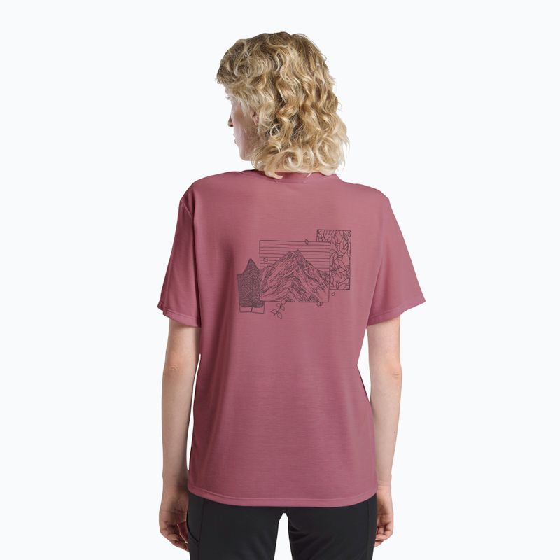 Koszulka damska Jack Wolfskin Vonnan Graphic ridge leaf raisin 3