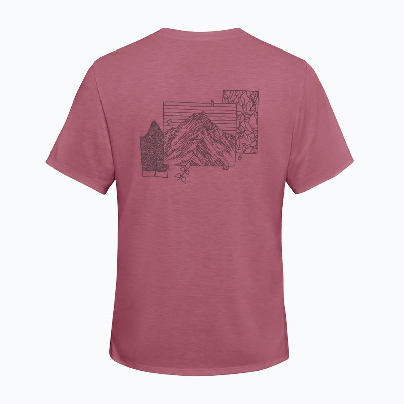 Koszulka damska Jack Wolfskin Vonnan Graphic ridge leaf raisin 6