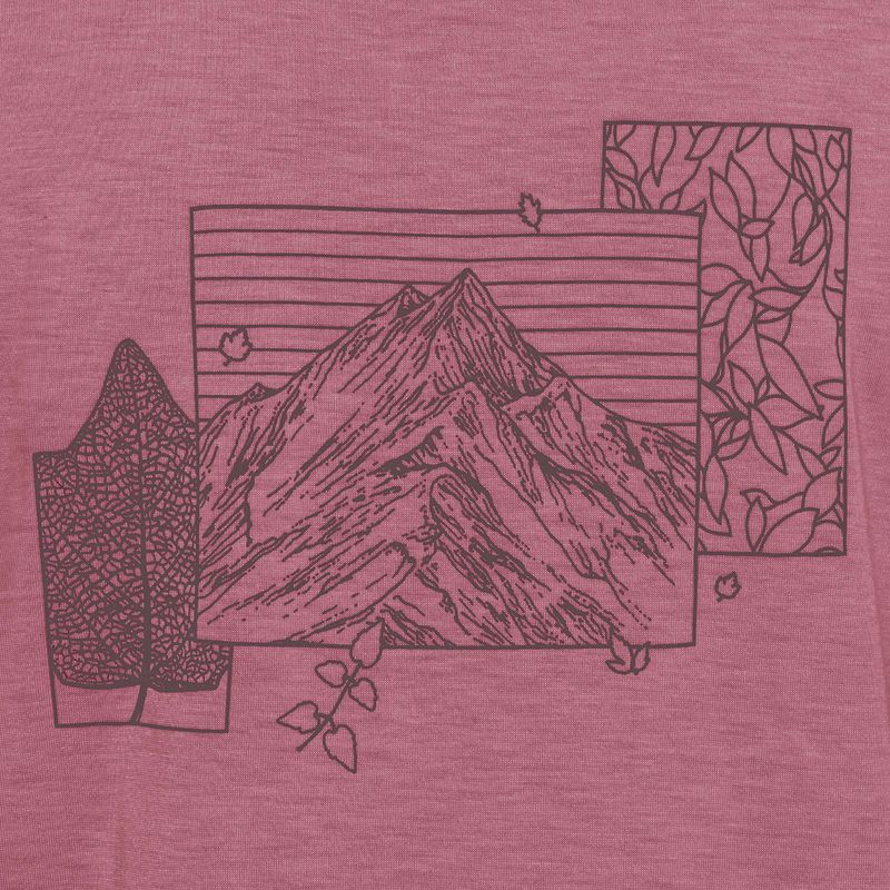 Koszulka damska Jack Wolfskin Vonnan Graphic ridge leaf raisin 7