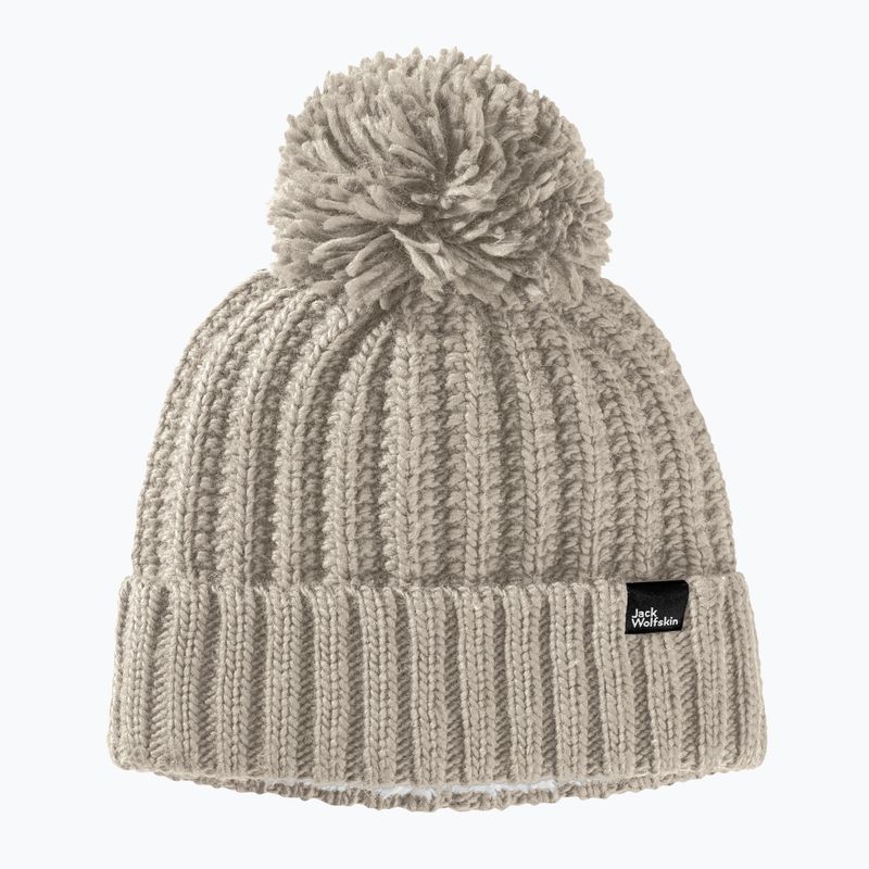 Czapka zimowa damska Jack Wolfskin Highloft Knit dusty grey