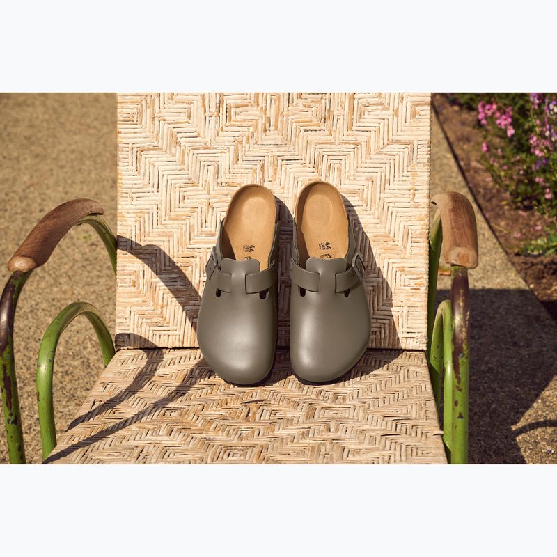 Klapki BIRKENSTOCK Boston NL Regular smooth leather concrete gray 10