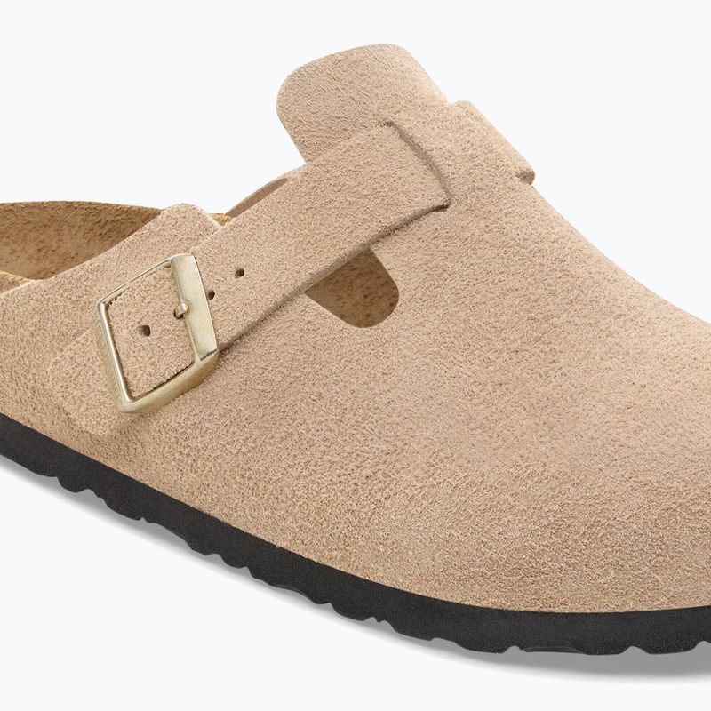 Klapki BIRKENSTOCK Boston Suede Leather sandcastle 13