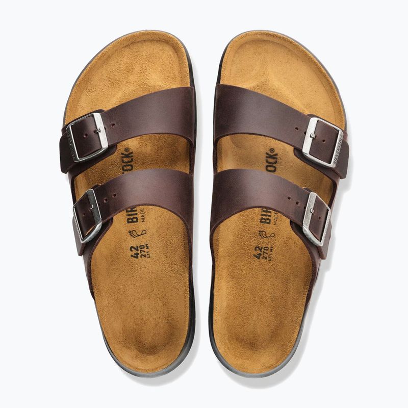 Klapki męskie BIRKENSTOCK Arizona Crosstown Oiled Leather Regular habana/black 11