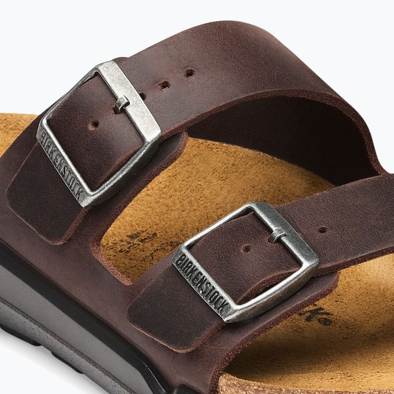 Klapki męskie BIRKENSTOCK Arizona Crosstown Oiled Leather Regular habana/black 13