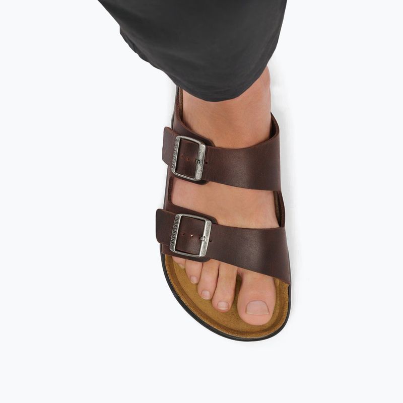 Klapki męskie BIRKENSTOCK Arizona Crosstown Oiled Leather Regular habana/black 15