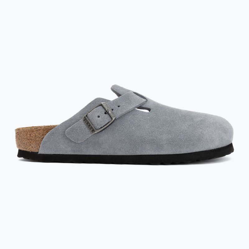 Klapki BIRKENSTOCK Boston Suede Leather stone blue 2