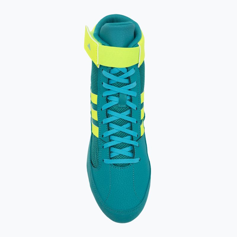 Buty bokserskie adidas HVC purple team/lucid lemon/signal cyan 5