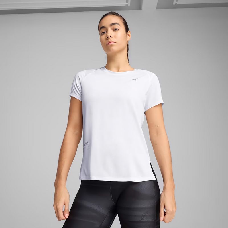 Koszulka do biegania damska PUMA Run Graphic Mesh Tee puma white 3