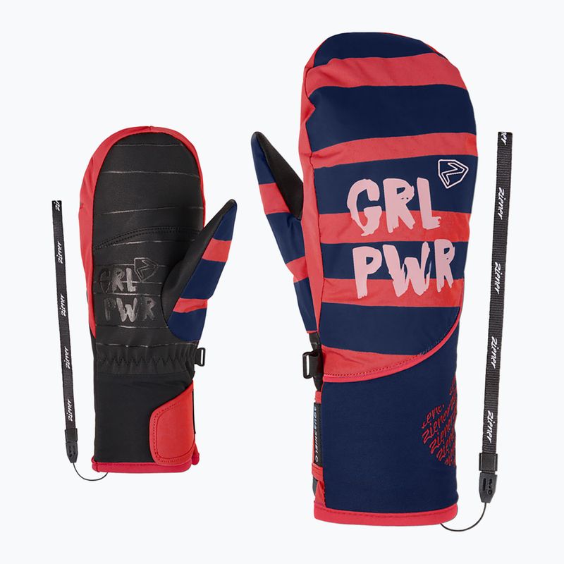 Rękawice narciarskie dziecięce ZIENER Liwani Aquashield PR Mitten fiery red 8