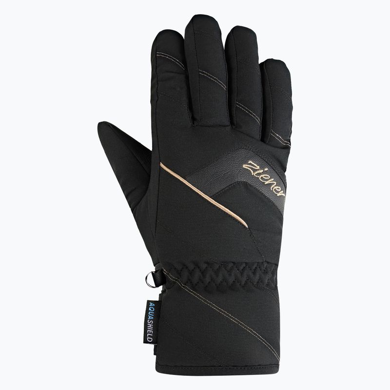 Rękawice narciarskie damskie ZIENER Karion-Z AS black/gold 2