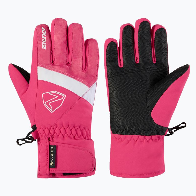 Rękawice narciarskie dziecięce ZIENER Leif GTX-Z tie-dye pop pink